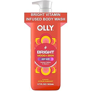 Select Accounts: 17-Oz OLLY Bright Body Wash w/ Ginseng, Caffeine & Vitamin C (Citrus Currant) $5.21 w/ S&S + Free Shipping