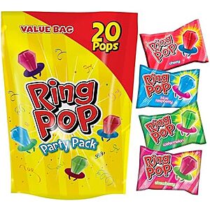 20-Count Ring Pop Individually Wrapped Lollipops Variety Pack $6.83 ($0.35 Each) w/ S&S + Free Shipping