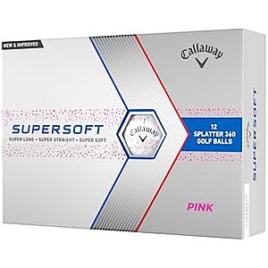 $19.99 | 12-Count Callaway Golf Supersoft Golf Balls (Pink Splatter) at Amazon