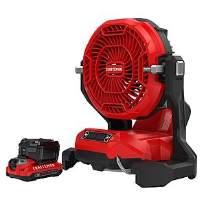 $79 Pick up or Shipped LOWES CRAFTSMAN 7.5-in Outdoor Misting Personal Fan, Battery Powered, in Red