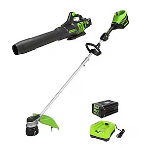 Greenworks 80-volt Cordless Battery String Trimmer and Leaf Blower and Combo Kit 2.5 Ah (Battery Included) (Charger Included) $249