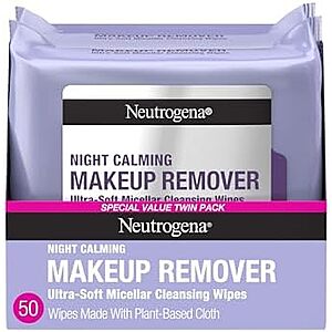 2-Pack Neutrogena Night Calming Makeup Remover Face Wipes Twin Pack (25-Count) $7.18 w/ S&S + Free Shipping