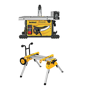 DEWALT 8 1/4in Compact Jobsite Table Saw with Rolling Stand Bundle $386.1
