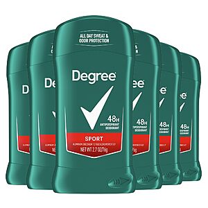 $9.01 AC + S&S - 6-Pack Degree Men Original Protection Antiperspirant Deodorant, Sport, 2.7 oz