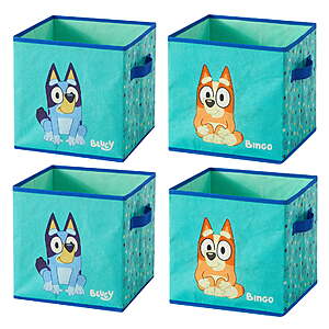 Kids' 4-Pack Printed Toy Storage Cubes, 10" x 10" (various) - $21
