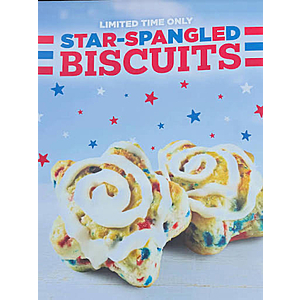 Free biscuit from Hardees, cheeseburger for $2.50 at Carls Jr July 3-5