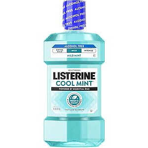 33.8-Ounce Listerine Cool Mint Alcohol-Free Mouthwash $3.58 w/ S&S + Free Shipping w/ Prime or on $35+