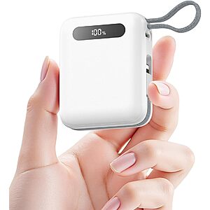 SIXTHGU 10000mAh Portable Charger Power Bank w/ Built-in USB-C & Lightning Cables $11.99 + Free Shipping w/ Prime or on $35+