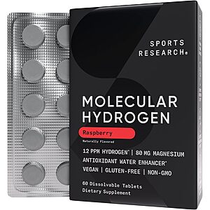 60-Count Sports Research Molecular Hydrogen Water Tablets (Raspberry or Unflavored) $11.98 w/ S&S + Free Shipping