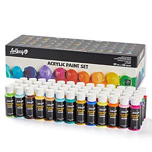 52-Colors 2-Oz/59 ml Artkey Basic Acrylic Paint Set $17.99 + Free Shipping w/ Prime or on $35+