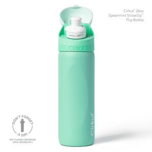 Cirkul 26oz StrawSip Flip Water Bottle, Stainless Steel, Double Wall Insulated, Spearmint (Mint), $8.40, free pickup, Walmart