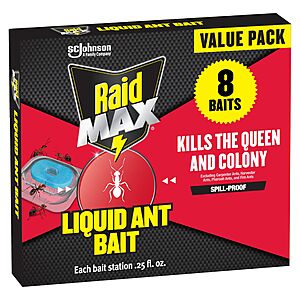 8-Count Raid MAX Liquid Ant Bait Stations $6.38 w/ S&S + Free Shipping w/ Prime or on $35+