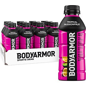 12-Pack 16-Ounce BODYARMOR Sports Drink (Tropical Passionfruit) $8.45 w/ S&S + Free Shipping w/ Prime or on $35+
