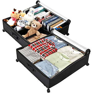 2-Count Keenstone Under Bed Storage with Wheels (156L) $25 @ Walmart