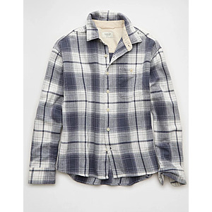 Men's AE Boxy Fit Textured Flannel Shirt - 4 Color Choices - Free Delivery On Orders Over $75 or Free Store Pick-Up - $16.49