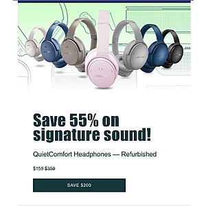 Bose QuietComfort Headphones - Refurbished $159 All Colors Bose.com
