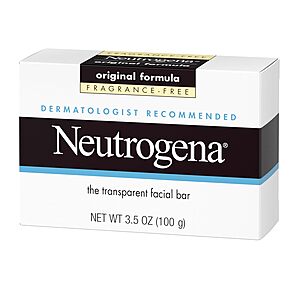 3.5-Oz Neutrogena Original Transparent Facial Cleansing Bar Soap $1.78 w/ S&S + Free Shipping w/ Prime or on $35+