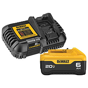 DEWALT DCB206C 20V MAX 6Ah Battery and 6 amp Charger $89