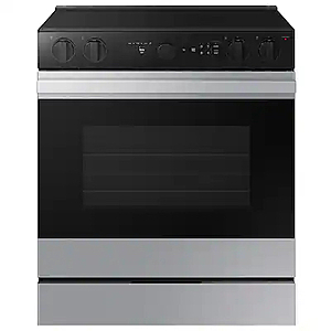 Samsung - 30 in. Wide 5 Elements Bespoke Smart Slide-In Electric Range 6.3 cu. ft. with Air Sous Vide & Air Fry - Stainless Steel $899.99