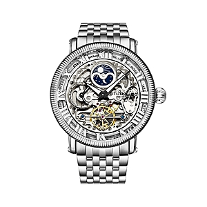 Stuhrling Original Model 3922 Mens Skeleton Automatic Stainless Steel Bracelet Watch $202