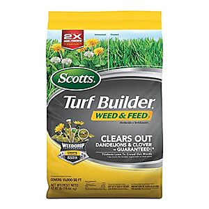 $52.77* | 42.87 Lbs. Scotts Turf Builder Weed & Feed3 Fertilizer (Up to 15,000 Sq. Ft) at Amazon