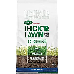 $39.59* | 40-Lbs Scotts Turf Builder Thick'R Lawn Seed & Fertilizer at Amazon