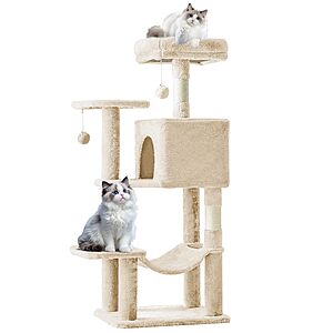 44" Sweetcrispy Cat Tree Tower w/ Sisal Scratching Posts, Hammock and Cat Condo $29.91 + Free Shipping w/ Prime or on $35+