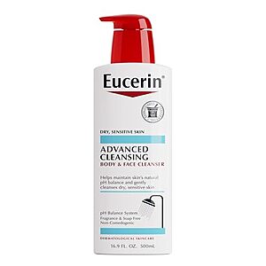 [SnS, AC] $5.47 | 16.9-Oz Eucerin Advanced Cleansing Body & Face Cleanser at Amazon