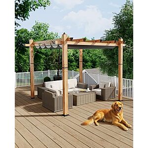 $170.09* | KYBOLT 10' x 10' Outdoor Pergola w/ Retractable Canopy at Amazon