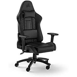 $179.99* | Corsair TC100 Relaxed Leatherette Gaming Chair w/ Lumbar & Memory Foam Neck Pillow (Black) at Amazon