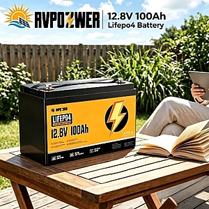 RVPOWER 12V 100Ah LiFePO4 Battery 1280Wh 100A BMS 15000 Cycles for RV Marine Solar $99.8 + Free Shipping