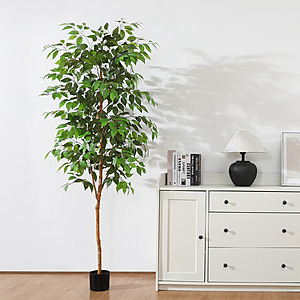 DR.Planzen Artificial Plants: Ficus Tree w/ 5" Pot from $23.95, Eucalyptus Tree w/ Decorative Basket from $33.39 & More + Free S&H w/ Walmart+ or on $35+