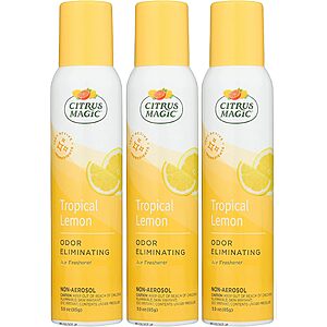 [S&S] $17.09: Citrus Magic Odor Eliminating Air Freshener Spray, Tropical Lemon, 3-Ounce (Pack of 3)