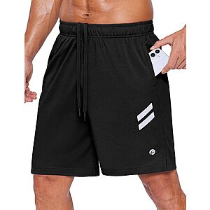 PINSPARK Men's 7" Athletic Running Shorts w/ Zipper Pockets (Various) $8.99 + Free Shipping w/ Prime or on $35+