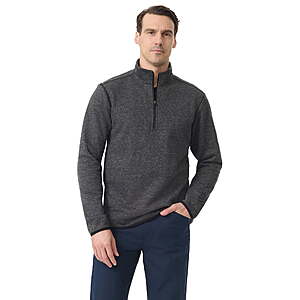 Bass & Co Men's Twill 1/4 Zip (S-3XL, Charcoal or Oatmeal Heather) $6.66 + Free S&H w/ Walmart+ or on $35+