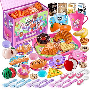 Drefirsa Kids' 63-Piece Plastic Play Tea Party Set or 50-Piece Plastic Play Picnic Set  $12.49 + Free Shipping w/ Prime or on $35+