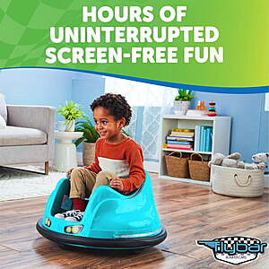 $60 FS WALMART Flybar 6V Bumper Car for Toddlers  Electric Ride on Toy for Kids Ages 18mos-4yrs with LED Lights & Safety Belt, 360 Degree Spin, Max of 66 lbs