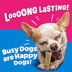 FS WMT+ $3.48 get 75c Walmart Cash LIMIT 5: Purina Busy Bone Tiny Dog Chew Bones With Middle Made With Pork for Small Dogs, 6.5 oz.