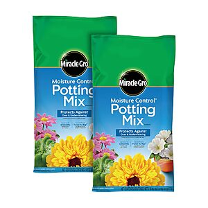 2 Pack 16 qt. Miracle-Gro Moisture Control Potting Mix $17.99 + Free S&H w/ Prime or $35+
