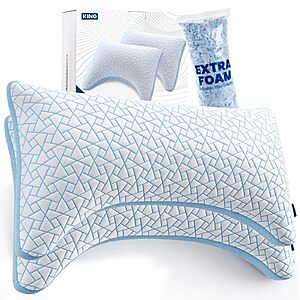 2-Pack King Size Adjustable Shredded Memory Foam Pillows - $34.99 w/ Code (Reg. $49.99) - Amazon