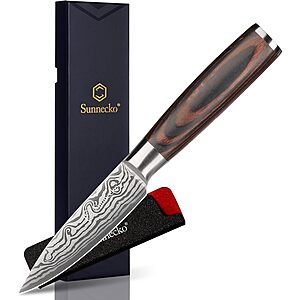 Sunnecko High Carbon Stainless Steel Knives w/ Pakkawood Handle (3.5" Paring or 6" Boning) $12.49 + Free Shipping w/ Prime or on $35+