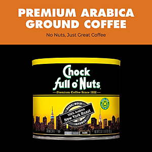 $8.38 FS WALMART+ or Pick Up Chock full o'Nuts® New York Roast Dark Roast Ground Coffee Can 23 oz  (REGIONAL?)