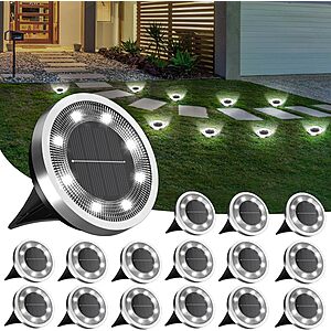 [Prime] 16-Pack INCX Solar Ground Lights Outdoor Waterproof (Cold White) $19.79 ($1.23 each) + Free Shipping