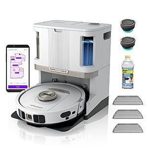 Shark PowerDetect | 2-in-1 Robot Vacuum & Mop for Carpets & Hard Floors | Powerful Suction & Mopping for Pet Hair | Self-Empty & Self-Clean NeverTouch AV2800ZE $549.99