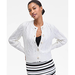 On 34th Women's Chunky Cable-Knit Cardigan $15.86 + Free Store Pickup at Macy's or Free Shipping on $39+