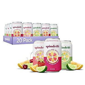 [SnS, AC] $8.68 | 20-Pack 12-Oz Spindrift Lemonade 3 Flavor Variety at Amazon (43.4￠ each)
