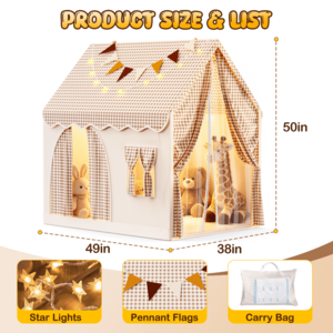 JoyStone Kids/Toddler Play Tent, with Star Light, Bunting Flag, Large Playhouse for Indoor Outdoor, 51" x 49"x37" - $29.99