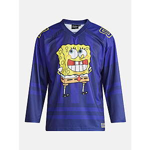 SpongeBob SquarePants Men's & Big Men's Graphic Hockey Jersey - Navy/$3.88, Black/$4.00