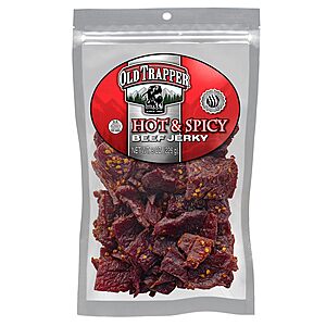 Old Trapper Beef Jerky, Hot & Spicy 8 Ounce Individual Pack, Tender and Spicy Meat Snacks 11 Grams of Protein (Pack of One)~$8.77 After Coupon & S&S @ Amazon