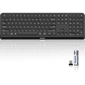PHILIPS  Wireless Bluetooth Keyboard, Dual Mode, Multi-Device - Spill Proof - Free Shipping w/Amazon Prime - $13.99